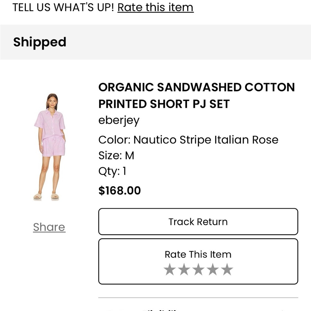 Eberjey Nautico Stripe Italian Rose PJ Set